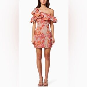ELLIATT Enchantment Dress Mini Sz M NWT Floral Embroidered One Shoulder $260